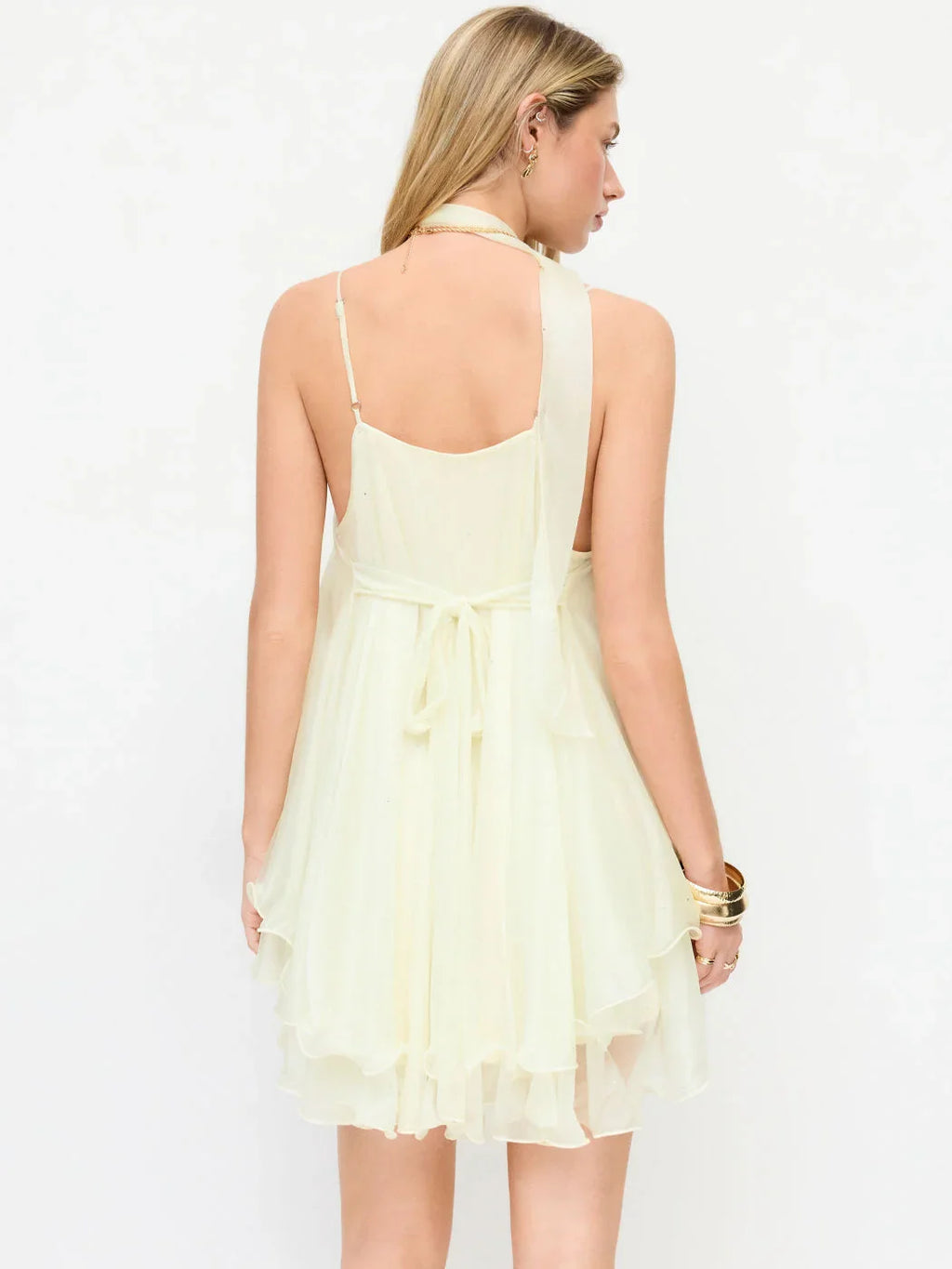 Elise Ruffled Mini Dress With Scarf