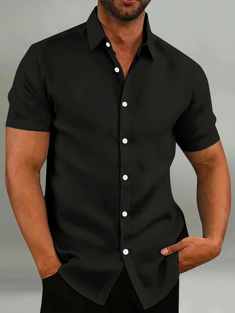Men Short Sleeve Button Shirt Summer Casual - product image 3