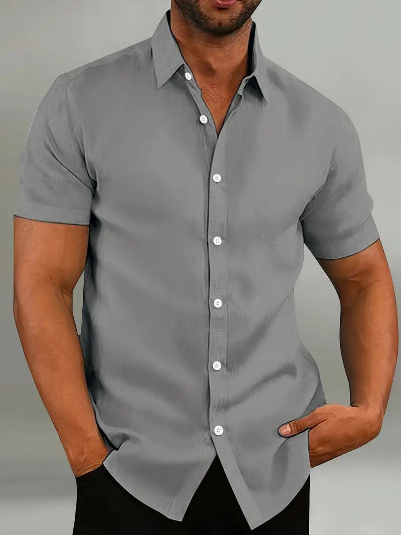 Men Short Sleeve Button Shirt Summer Casual - product image 5