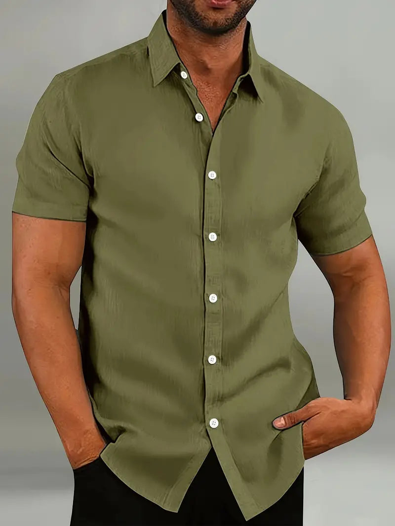 Men Short Sleeve Button Shirt Summer Casual - product image 8