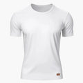 White crew neck short sleeve sports T-shirt with fit and clean plain front