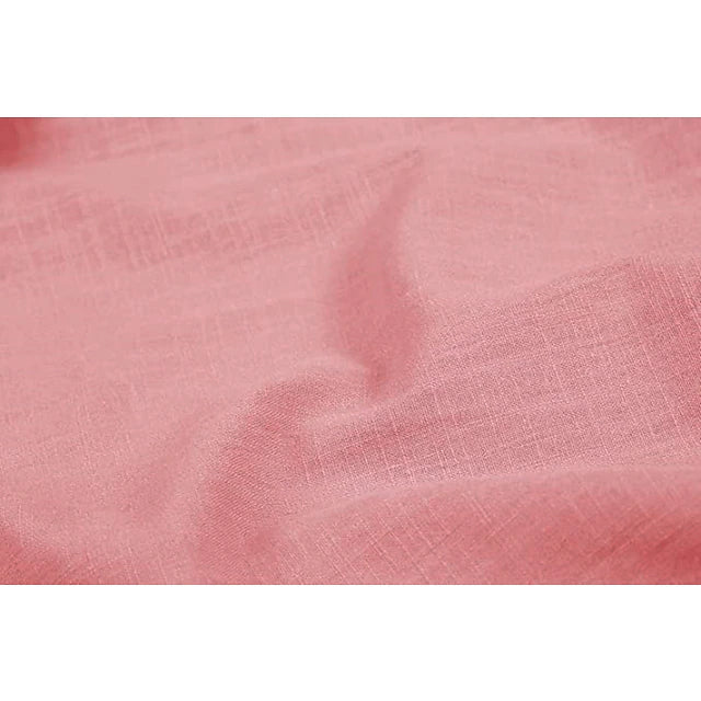Close-up of soft pink linen fabric texture on a men's summer button down shirt