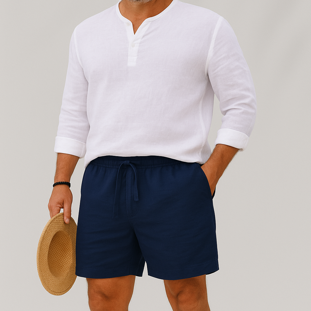 Men's Summer Linen Drawstring Shorts - product image 4