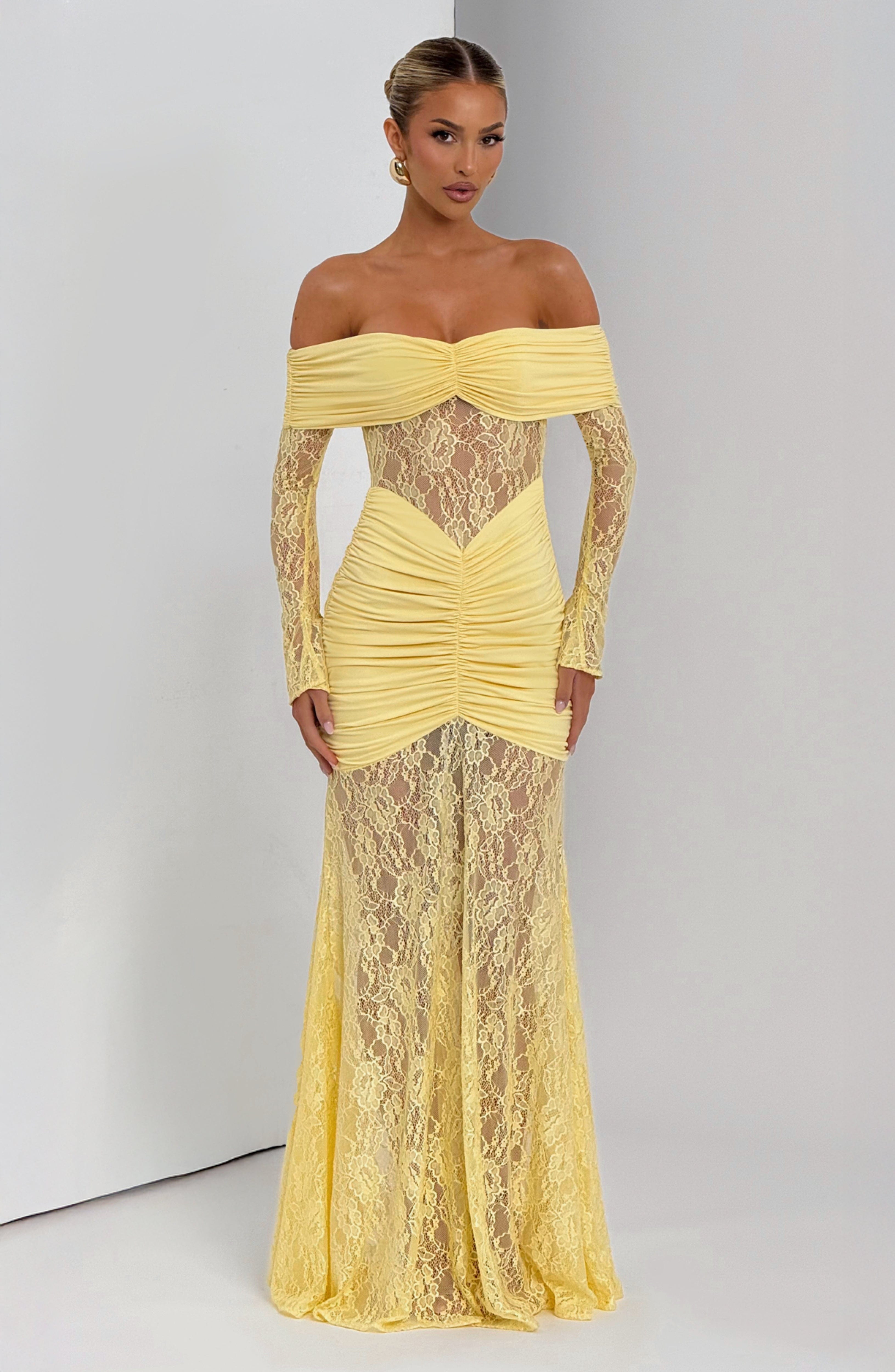 Sauline Maxi Dress - Lemon Dress Babyboo Fashion Premium Exclusive Design