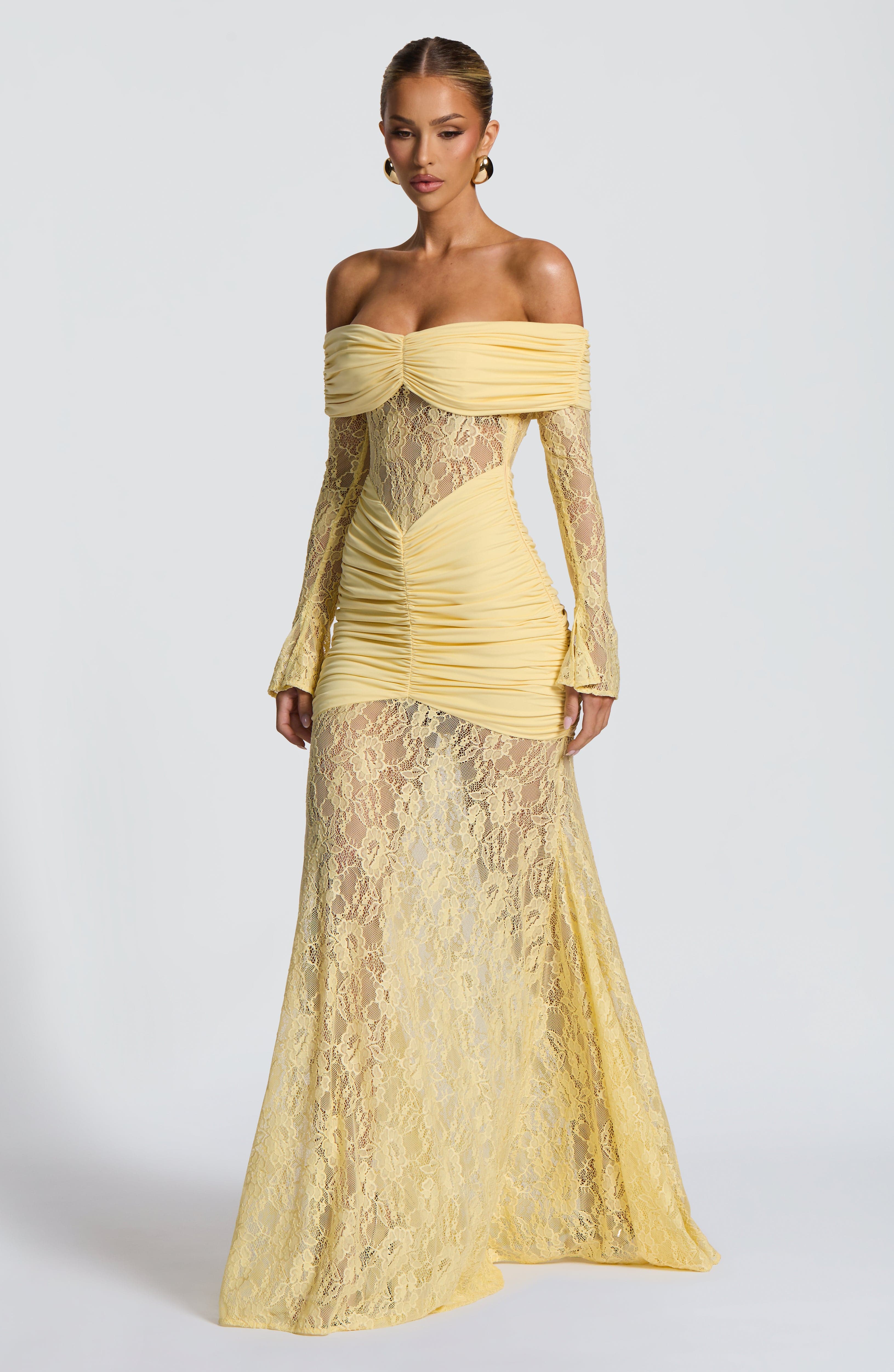 Sauline Maxi Dress - Lemon Dress Babyboo Fashion Premium Exclusive Design