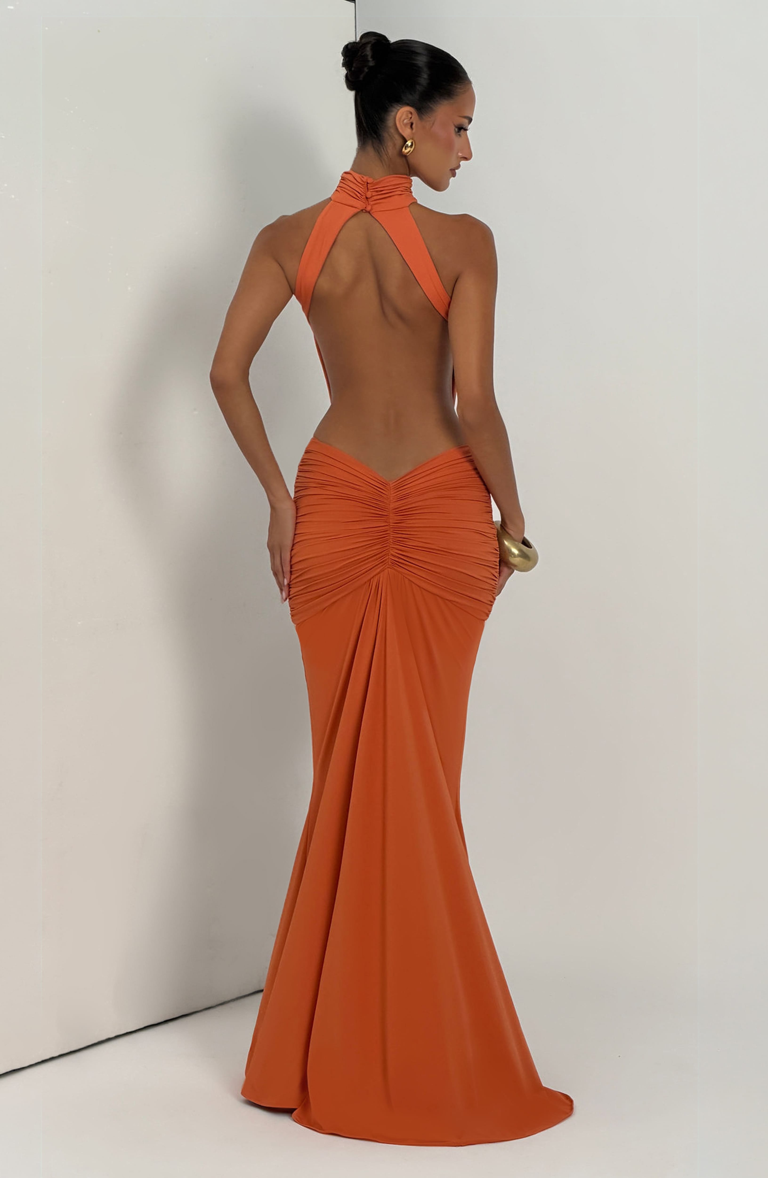 Thekla Maxi Dress - Burnt Orange Dress Babyboo Fashion Premium Exclusive Design