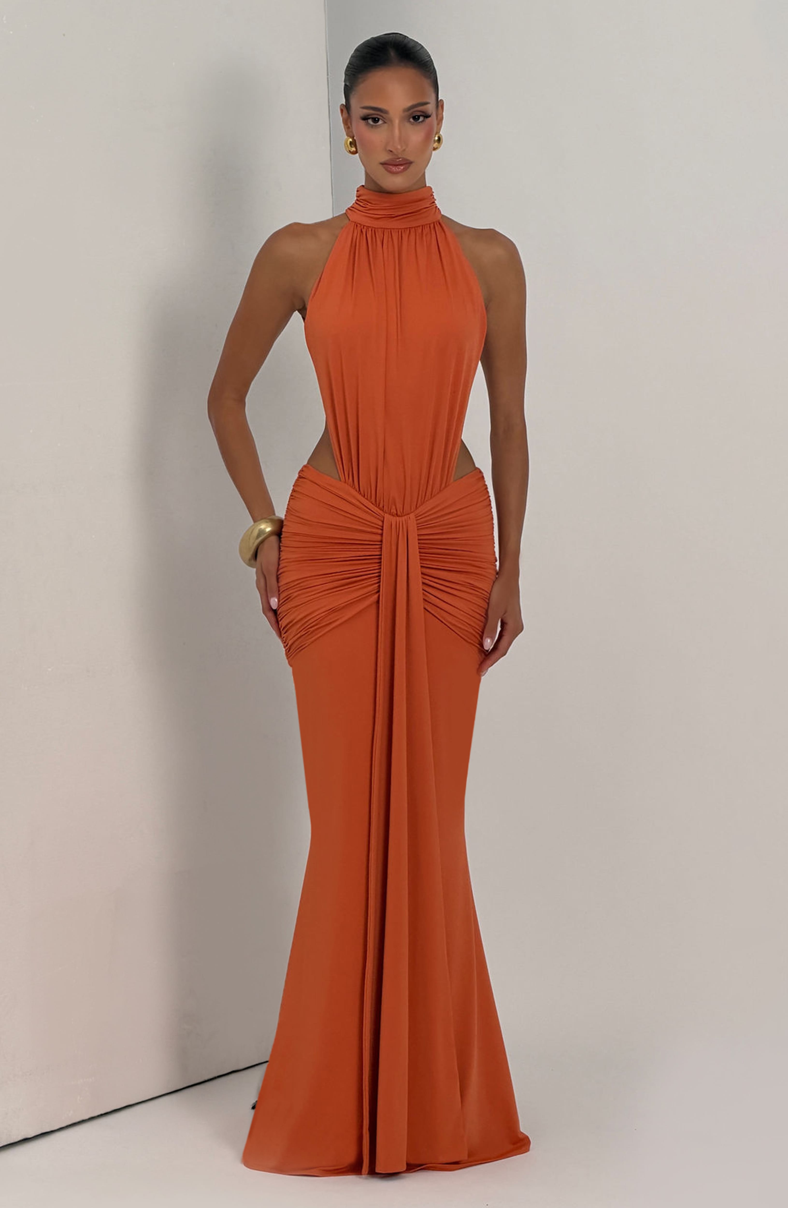 Thekla Maxi Dress - Burnt Orange Dress Babyboo Fashion Premium Exclusive Design