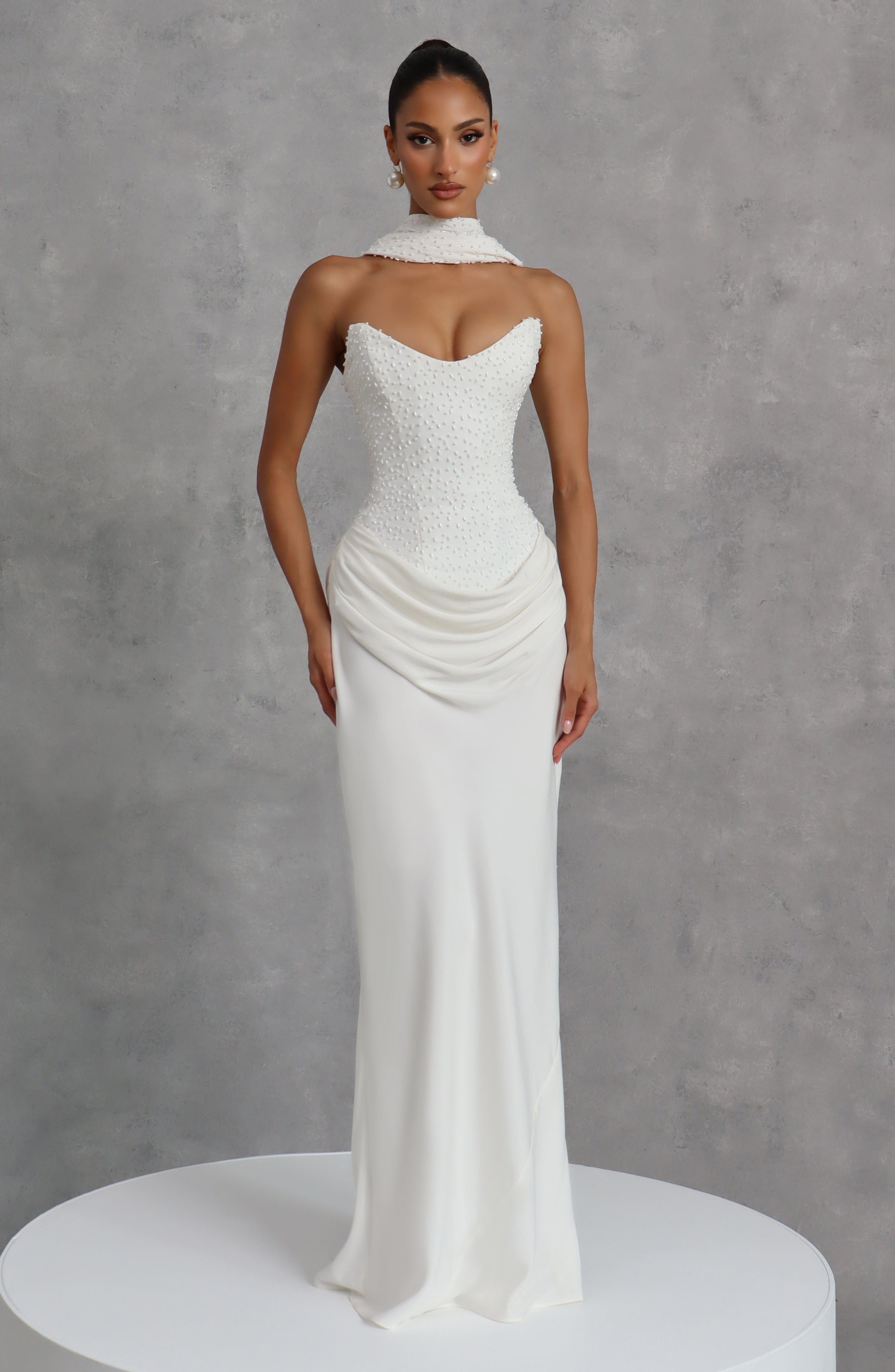 Tindra Maxi Dress - Ivory Dress Babyboo Fashion Premium Exclusive Design
