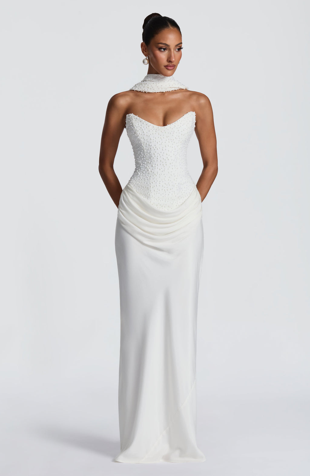 Tindra Maxi Dress - Ivory Dress Babyboo Fashion Premium Exclusive Design