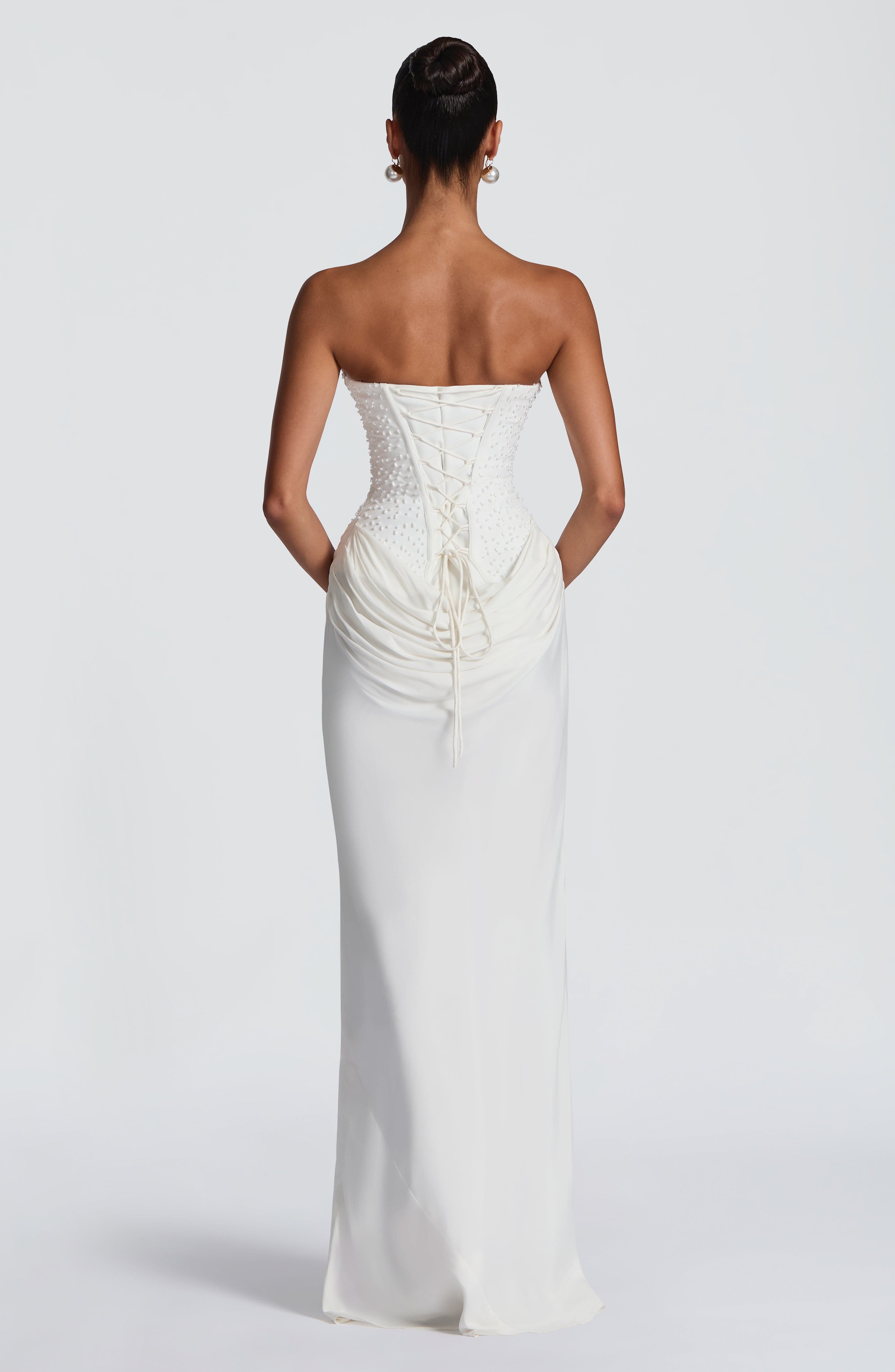 Tindra Maxi Dress - Ivory Dress Babyboo Fashion Premium Exclusive Design