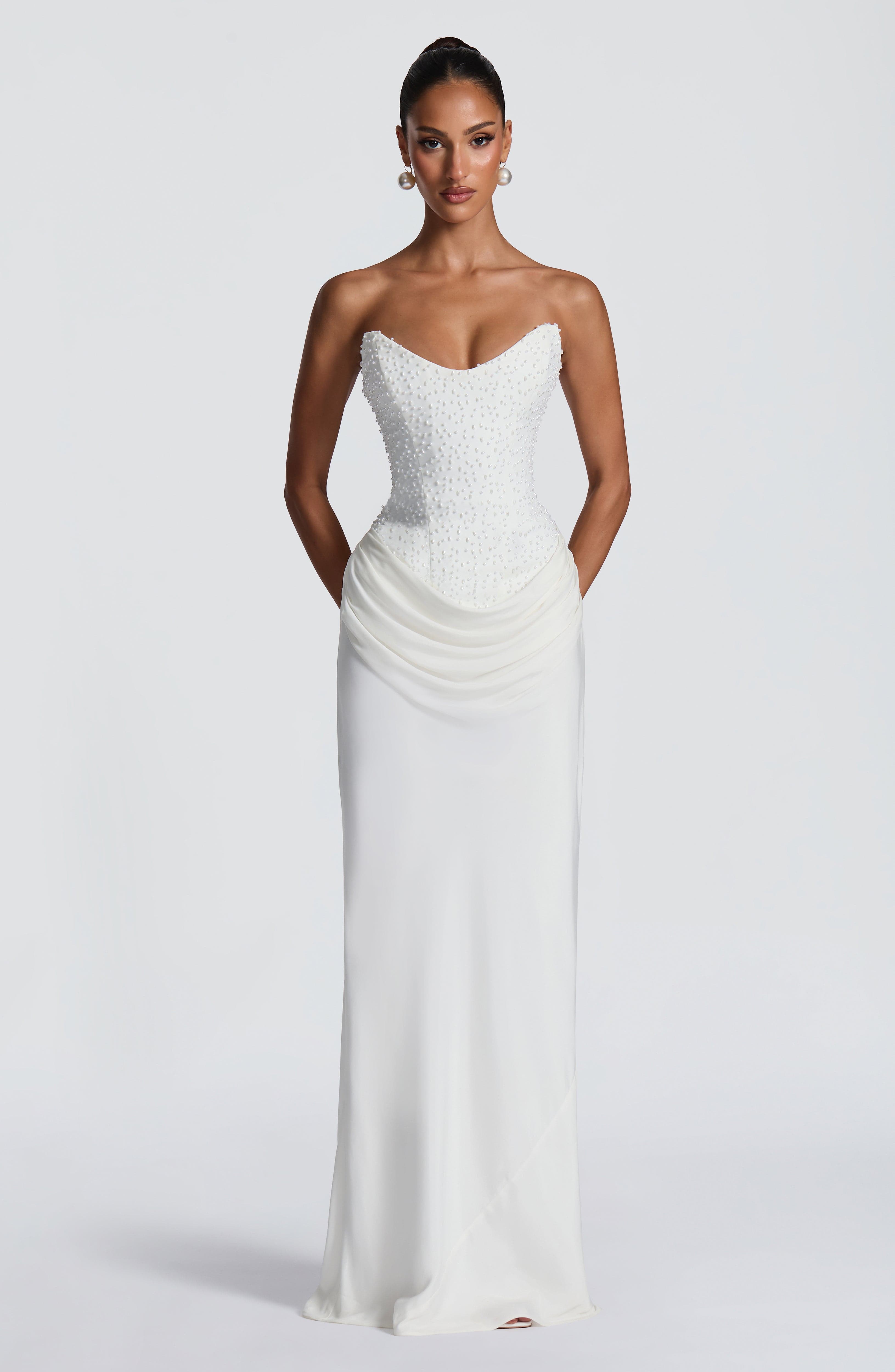 Tindra Maxi Dress - Ivory Dress Babyboo Fashion Premium Exclusive Design