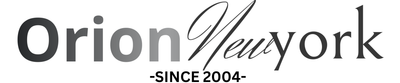 Orion York Since 2004 logo in gray and black on white background